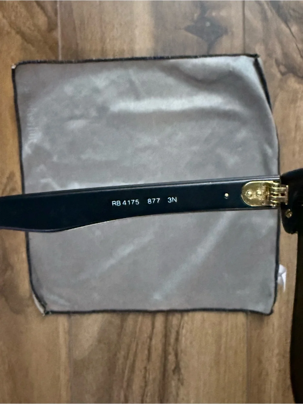 Ray-Ban Black and Gold Clubmaster Style Sunglasses with Case